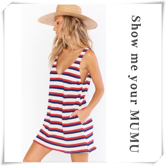 Show Me Your MuMu Dresses & Skirts - Show me your MuMu Teeny in Patriot Stripe Knit Dress New with Tag